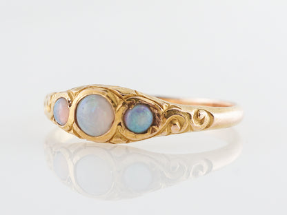 Victorian Opal Cabochon Cocktail Ring in 14k Yellow Gold