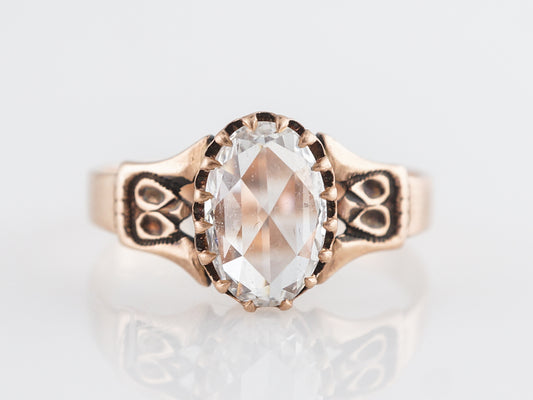 Victorian Rose Cut Diamond Engagement Ring in 14K Rose Gold