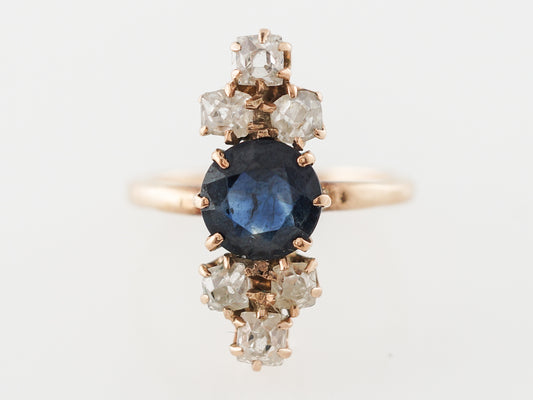 Victorian Sapphire & Diamond Cocktail Ring in 14k