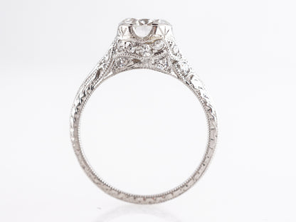 Stunning Vintage 1.30 Carat European Cut Diamond Platinum Engagement Ring