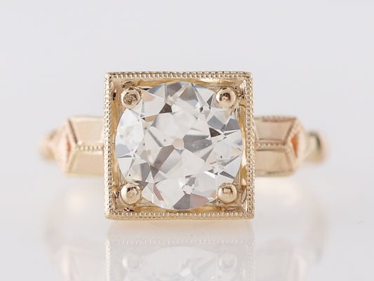 1.5 Carat European Cut Diamond Engagement Ring 14k