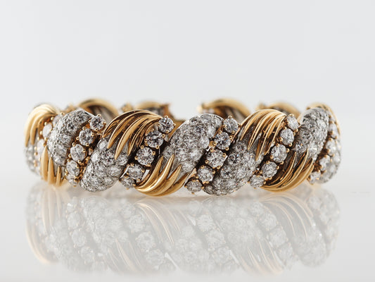 **RTV 9/4/19**Vintage 1960's French Diamond Bracelet in Yellow Gold & Platinum