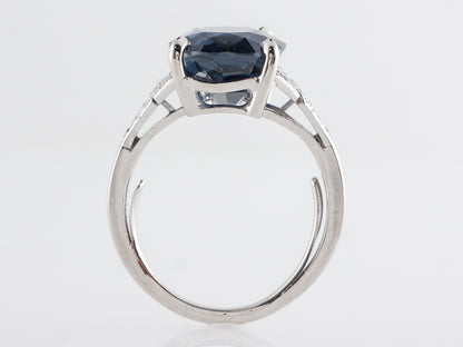 Vintage Oval Cut Sapphire w/ Diamonds in Platinum