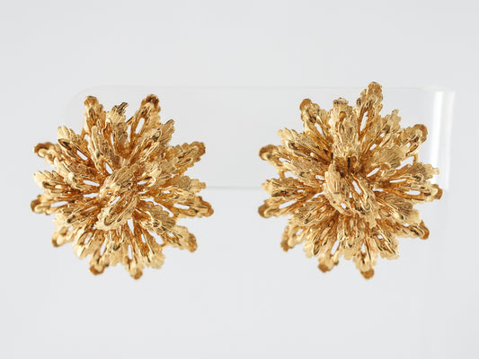 Vintage Textured Earrings in Yellow Gold