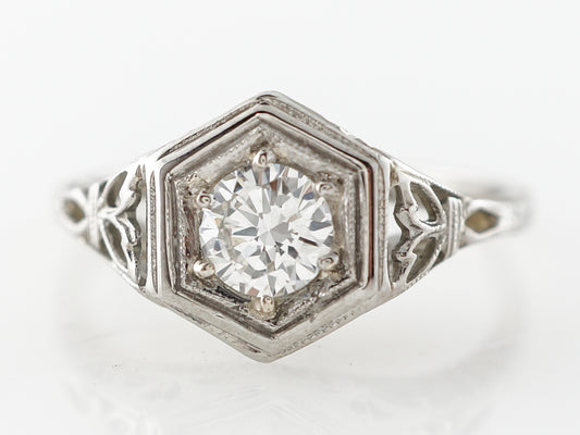 Vintage Art Deco Filigree Diamond Engagement Ring