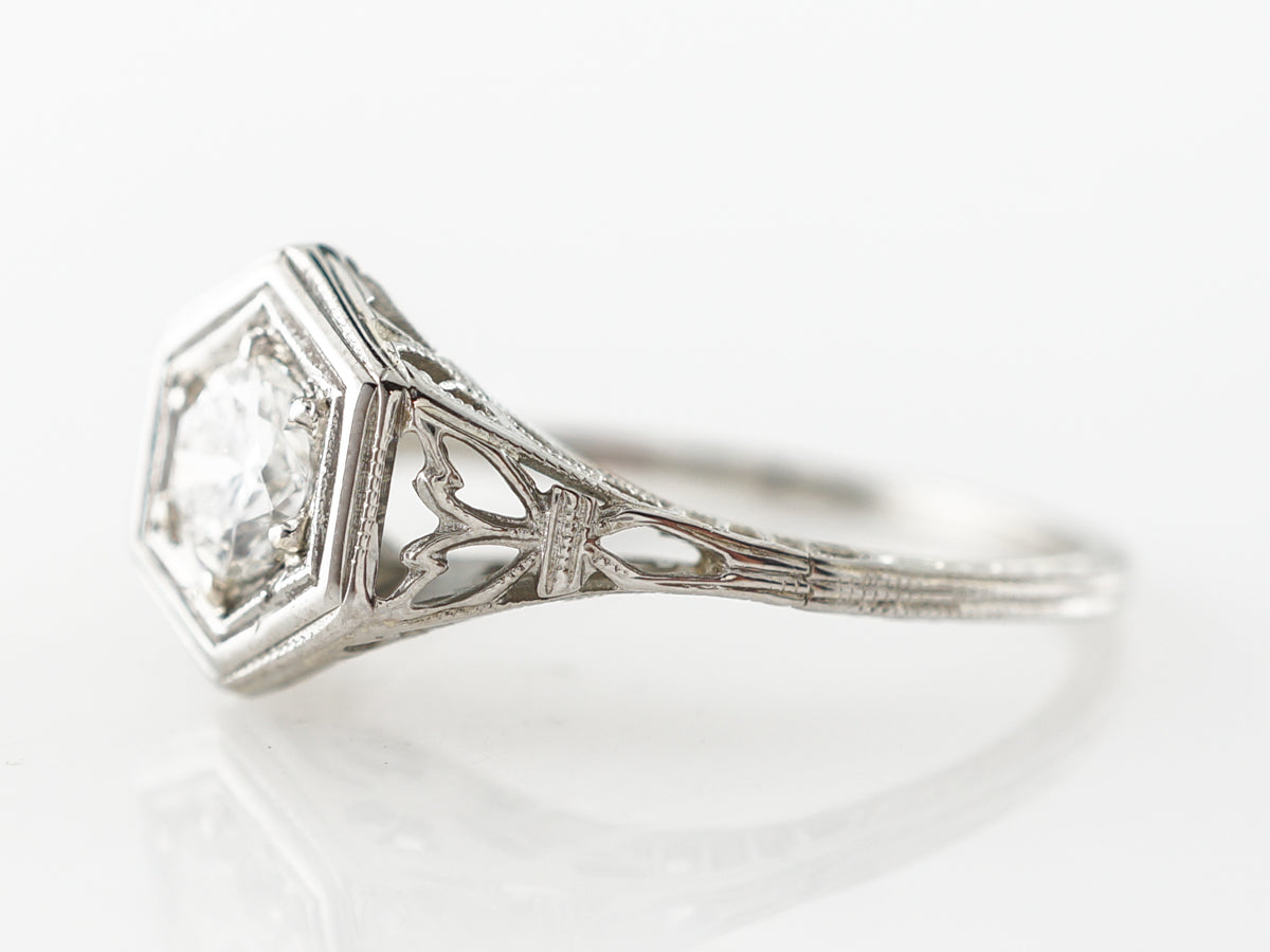 Vintage Art Deco Filigree Diamond Engagement Ring