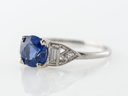 Antique Art Deco Sapphire Engagement Ring Platinum