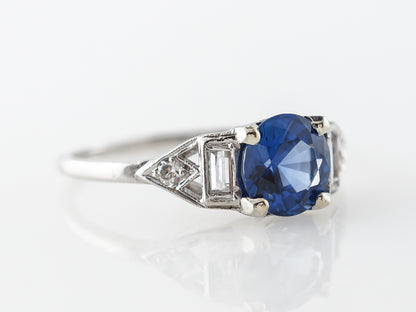 Antique Art Deco Sapphire Engagement Ring Platinum