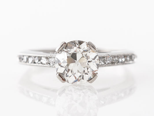 Antique Art Deco Solitaire Engagement Ring in Platinum