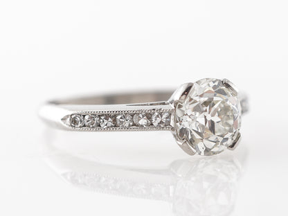 Antique Art Deco Solitaire Engagement Ring in Platinum