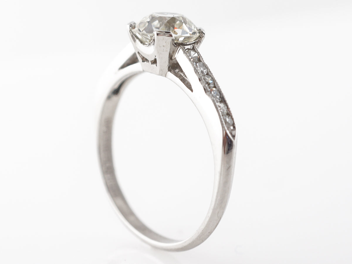 Antique Art Deco Solitaire Engagement Ring in Platinum