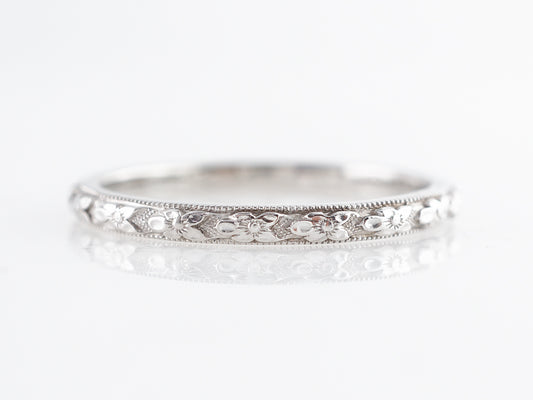 Vintage Art Deco Blossom Men's Wedding Band in 18k