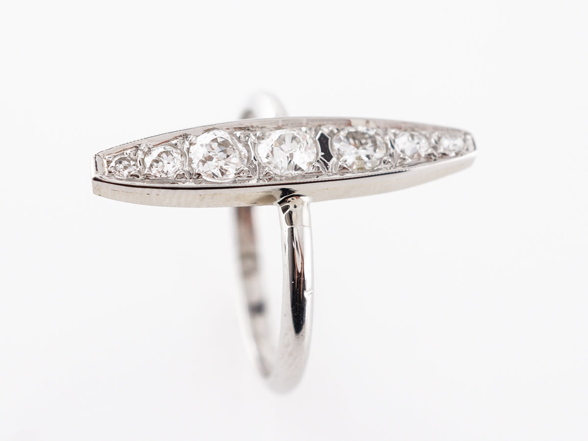 Vintage Art Deco Ring w/ Old European Cut Diamonds in 18k & Platinum