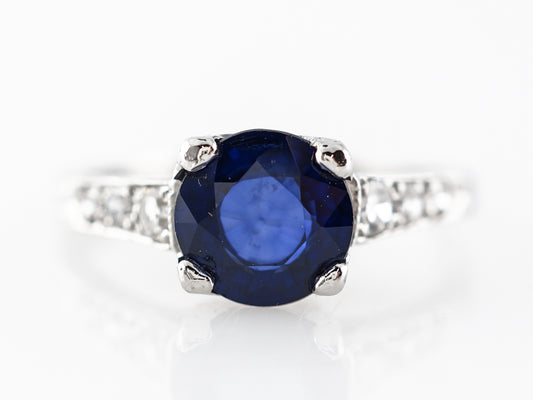 Vintage Art Deco Sapphire & Diamond Engagement Ring