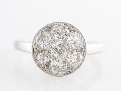 Vintage Transitional Diamond Ring 14k White Gold
