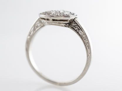 Vintage Transitional Diamond Ring 14k White Gold