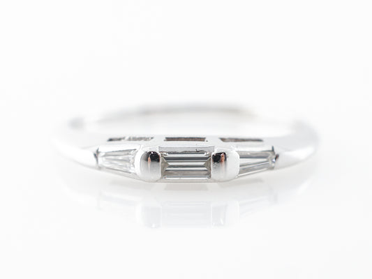 Vintage Baguette Diamond Band in 14k White Gold