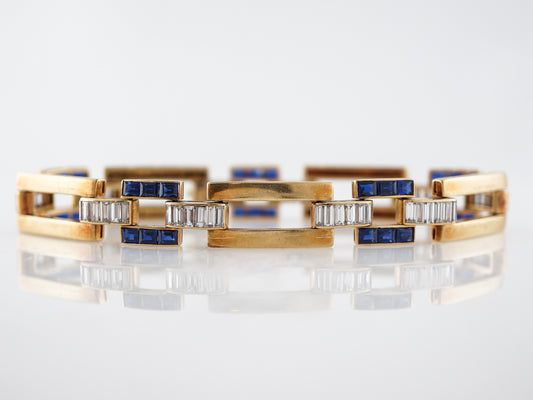 **RTV 1/9/19**Van Cleef & Arpels Vintage Bracelet Retro 3.60 Baguette Cut Diamonds in 18k Yellow Gold