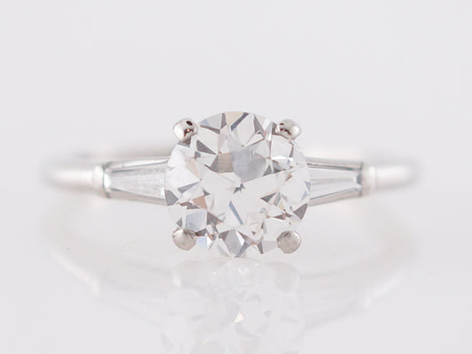 Vintage Engagement Ring Cartier Art Deco GIA 1.27 Old European Cut Diamond in Platinum