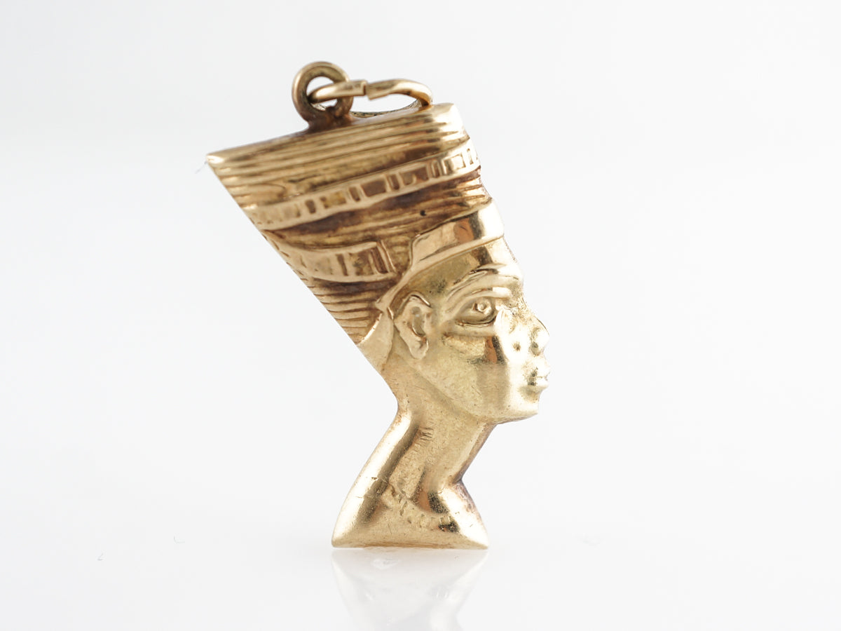 Vintage Egyptian Revival Charm in 14k Yellow Gold