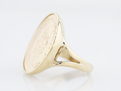 Vintage Right Hand Ring Retro in 18K Yellow Gold