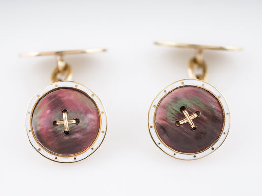 Vintage Cufflinks Retro in 14k Yellow Gold