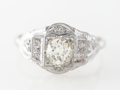 Half Carat Vintage Engagement Ring in Platinum