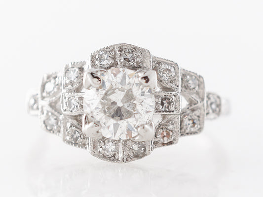 Antique Art Deco Ring w/ 1 Carat Diamond in Platinum