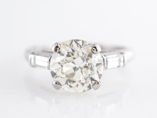 2.11 Old European Cut Diamond Engagement Ring in Platinum
