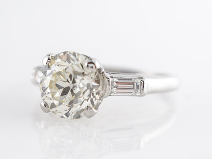 2.11 Old European Cut Diamond Engagement Ring in Platinum