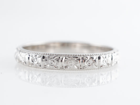 Vintage Men's Orange Blossom Wedding Band in 18k