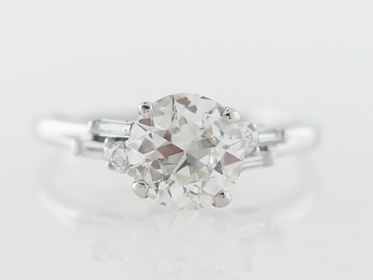 Vintage Deco Diamond Engagement Ring in Platinum
