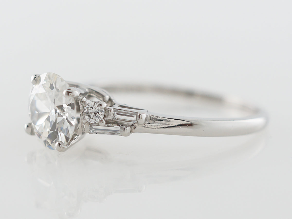 Vintage Deco Diamond Engagement Ring in Platinum