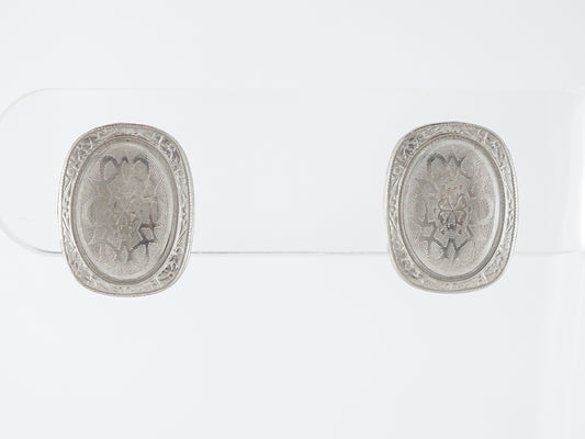 Vintage Earrings Art Deco in 14k White Gold