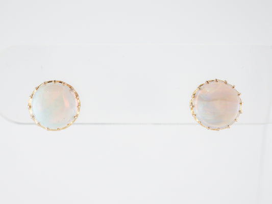 Victorian Opal Earrings 2 Carats in 18k Yellow Gold