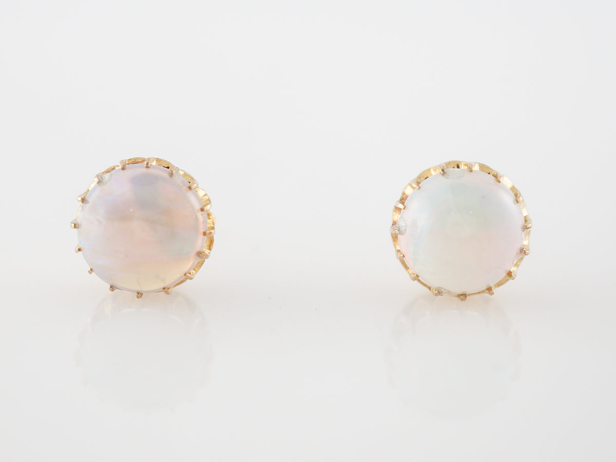 Victorian Opal Earrings 2 Carats in 18k Yellow Gold