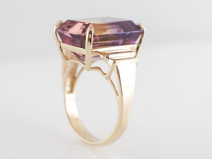 Vintage Emerald Cut Ametrine Cocktail Ring in Yellow Gold