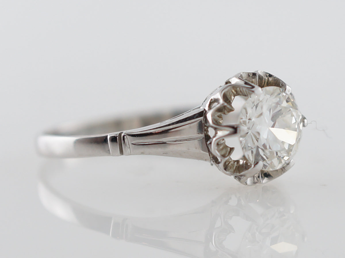 Vintage Art Deco Old European Cut Diamond Solitaire Engagement Ring