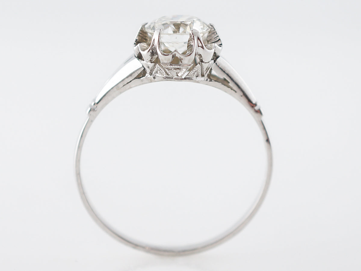 Vintage Art Deco Old European Cut Diamond Solitaire Engagement Ring