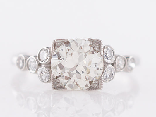 1.5 Carat Late Art Deco Old European Cut Diamond Ring