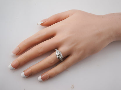 2.81 Carat Old European Cut Diamond Art Deco Engagement Ring