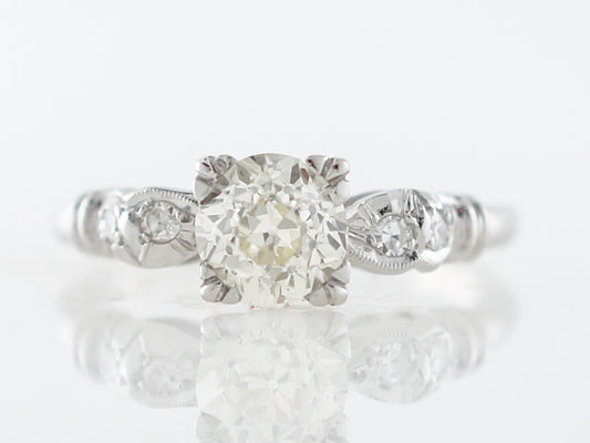 Vintage Art Deco Solitaire Diamond Engagement Ring Platinum