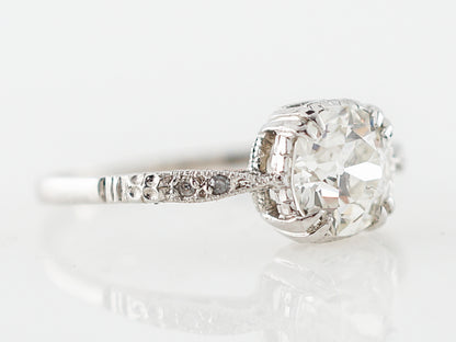 Vintage Solitaire Art Deco Diamond Engagement Ring in Platinum