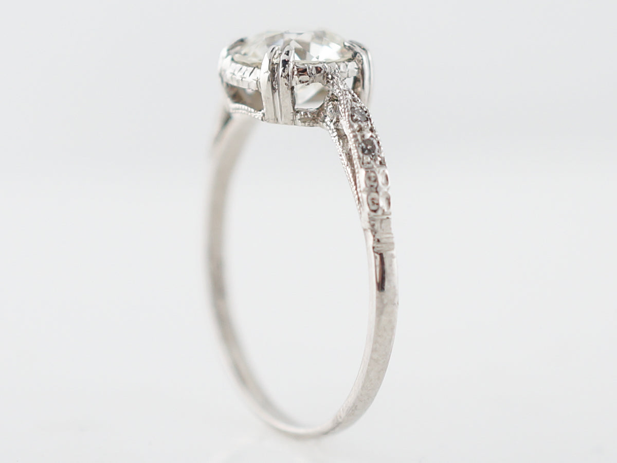 Vintage Solitaire Art Deco Diamond Engagement Ring in Platinum