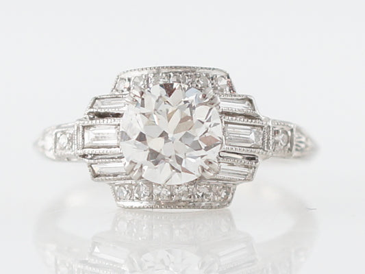 1930's Art Deco Diamond Engagement Ring in Platinum
