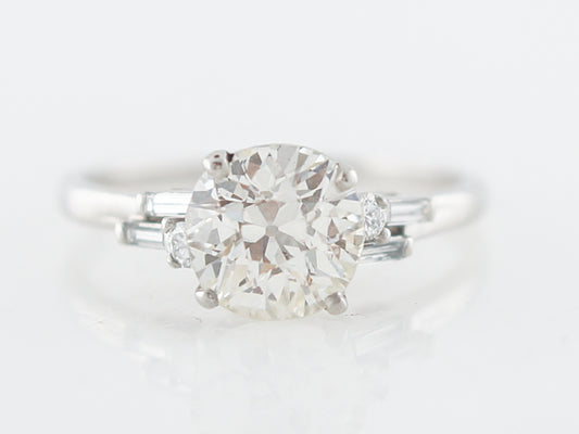 1.5 Carat Art Deco Old European Cut Diamond Engagement Ring in Platinum