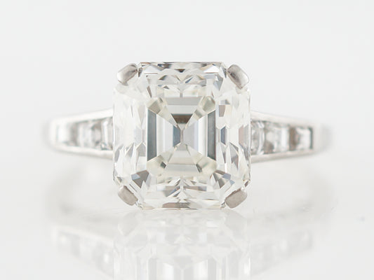 4 Carat Asscher Cut Vintage Art Deco Diamond Ring