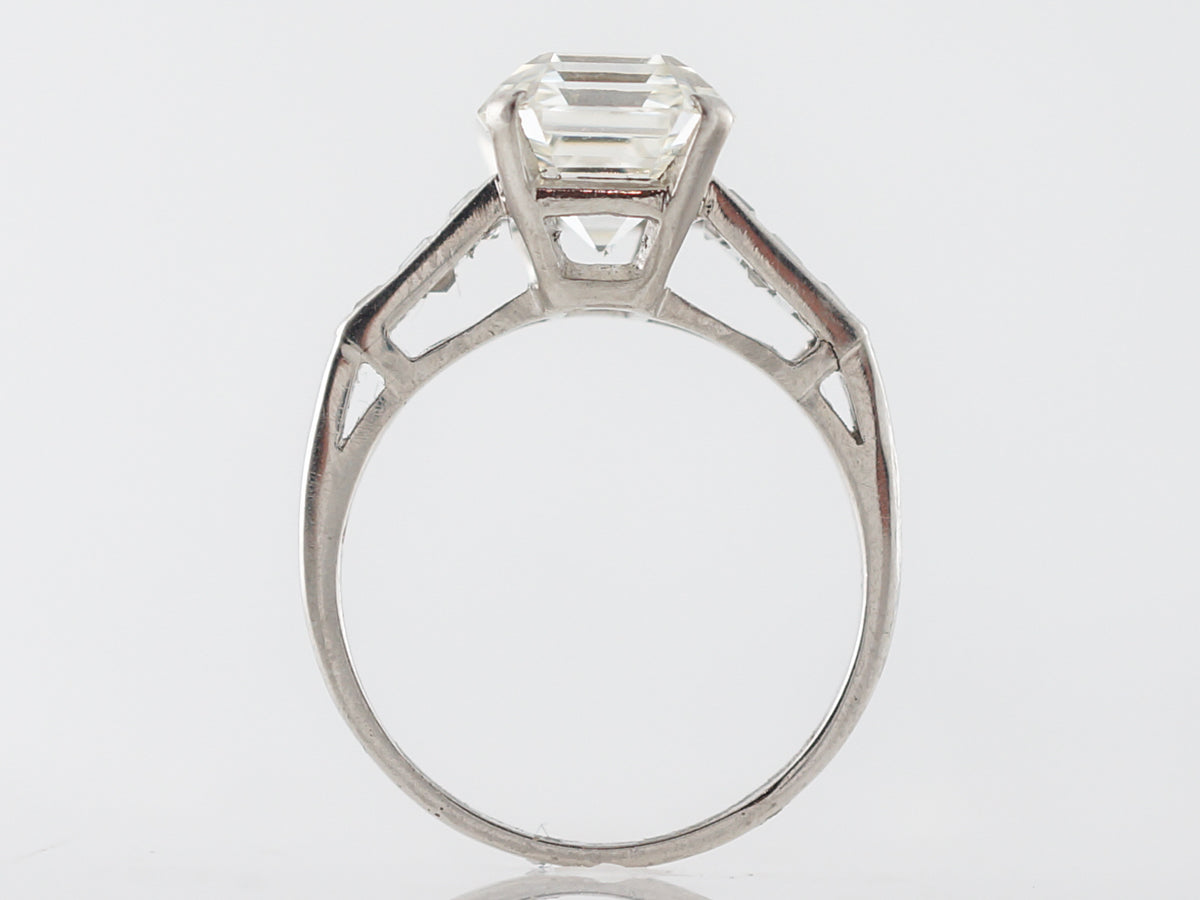 4 Carat Asscher Cut Vintage Art Deco Diamond Ring
