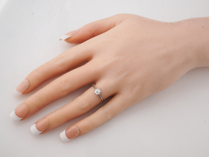 Half Carat Vintage Edwardian Solitaire Diamond Engagement Ring in Platinum