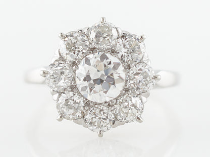 Vintage Engagement Ring Edwardian C.D. Peacock & Co .81 Old European Cut Diamond in Platinum